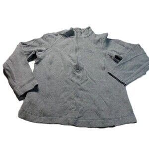 Tommy Bahama Size Large Gray 1/4 Zip Fleece Long Sleeve Pullover Sweater